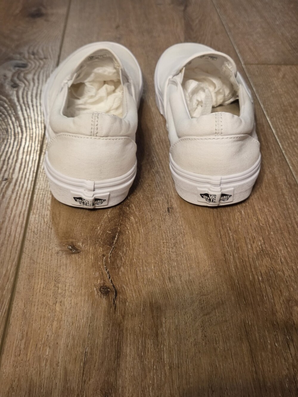 Vans Classic Slip On True White Canvas Sneakers Men 7.5 Women 9 - Picture 3 of 8